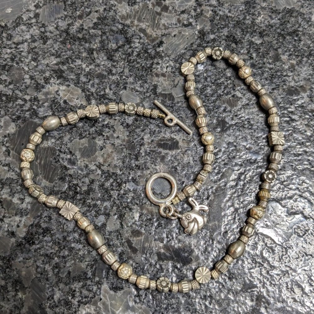 Metal Bead Necklace Artisan Unique